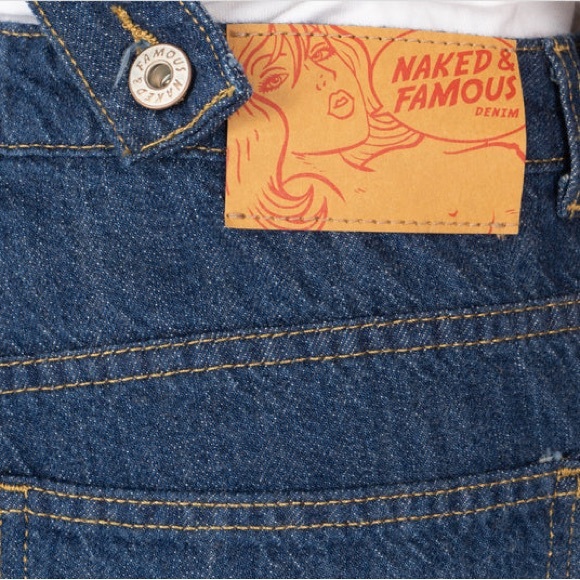 NAKED & FAMOUS Straight Leg Overall - New Frontier Selvedge Denim - Indigo - Picture 6 of 9